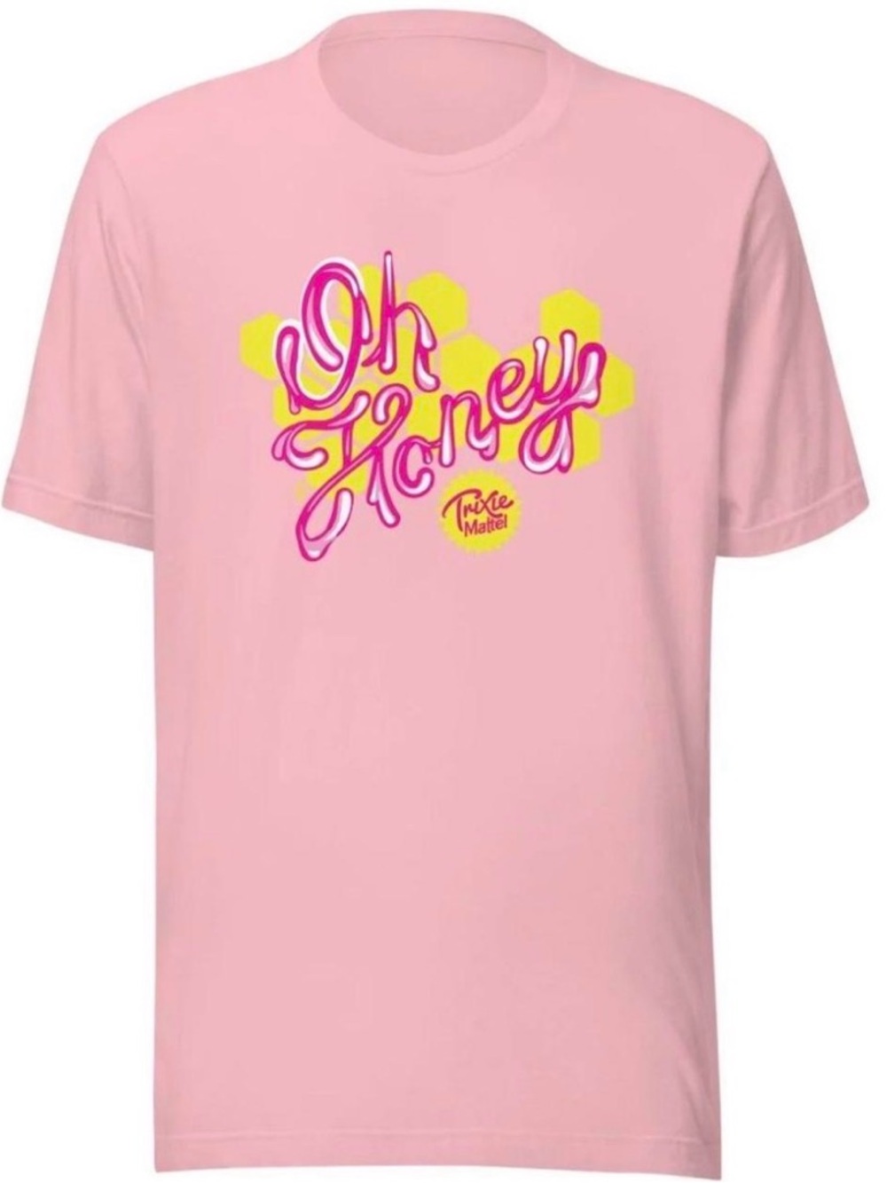 Trixie Cosmetics Pink 'Oh Honey' Graphic Tee with Yellow Accents